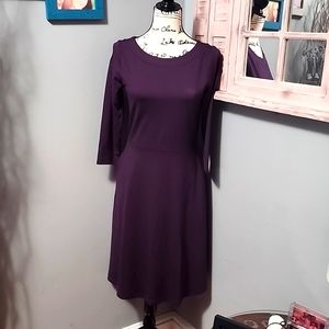 Ann Taylor  Purple Boatneck  Flare Dress